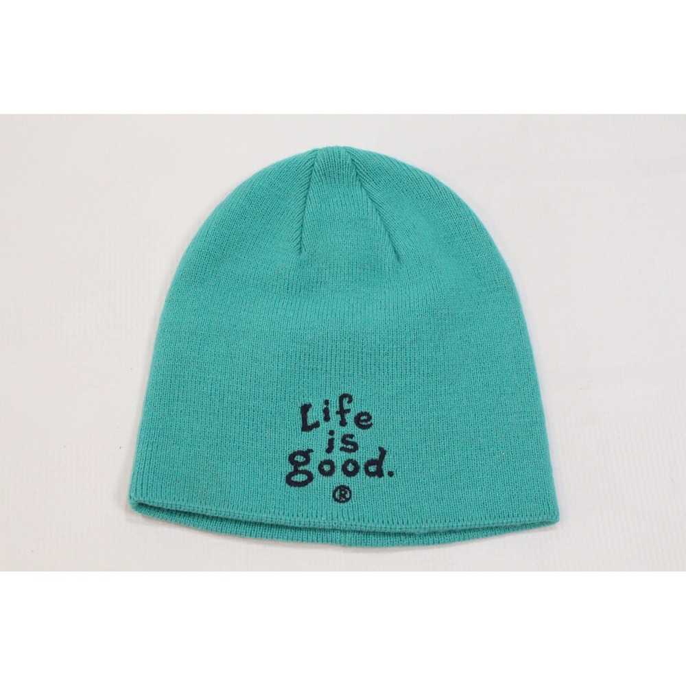 Life is Good Kids Teal Green Knit Beanie Hat Size ML 5-10